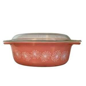 PUROLATOR SHIPPING: Vintage Pyrex Pink Daisy 1/2 Quart Oval Casserole